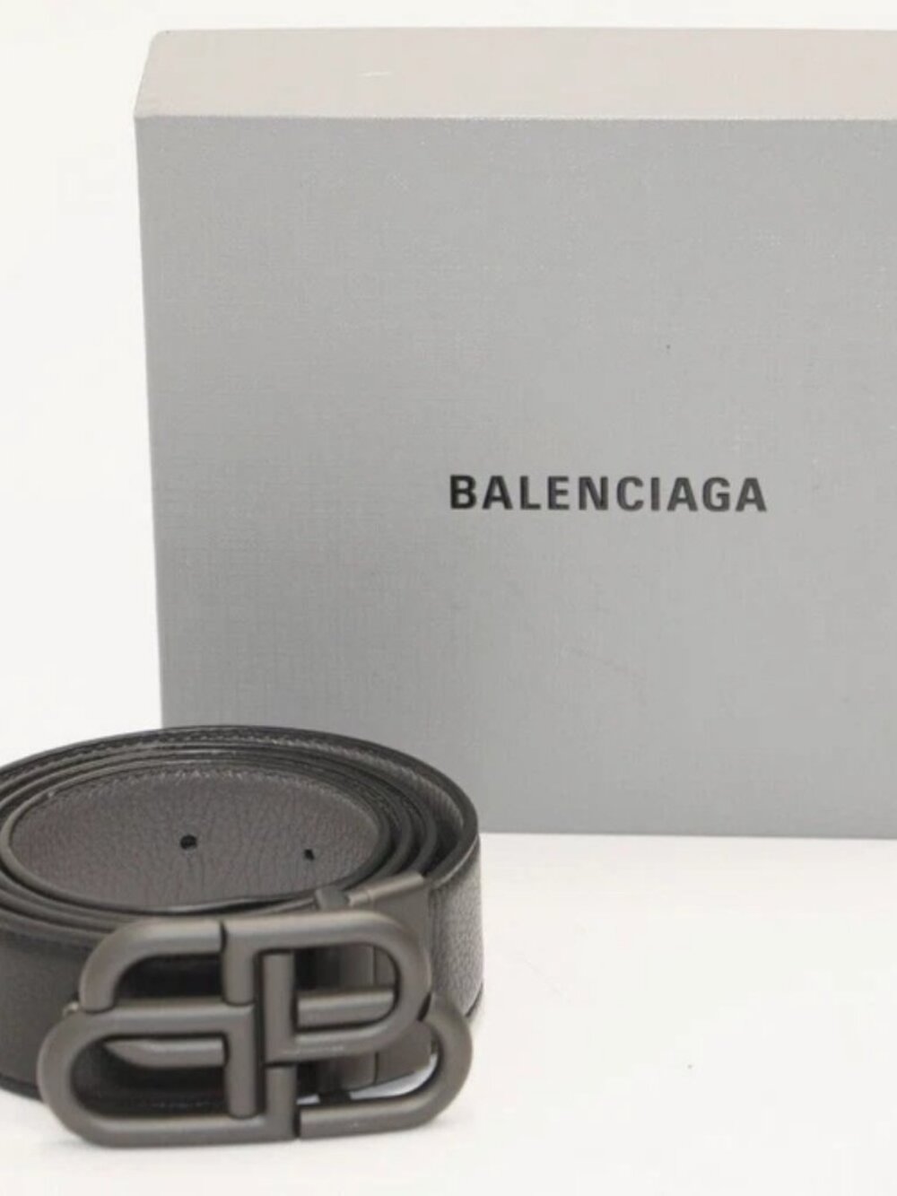Balenciaga BB Reversible Belt - Black/Grey